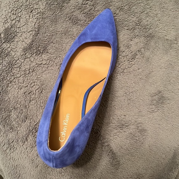Calvin Klein Blue Suede Heels - Picture 3 of 4